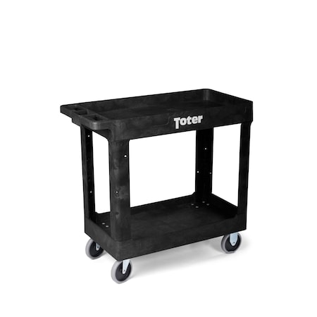 Toter Utility Cart - Lipped Top and Straight Handle 34.5x16.5x32.5 - Black UCL00-S